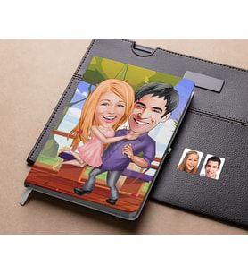Bk Gift Kişiye Özel Sevgililer Karikatürlü Beyaz Defter-3 , Arkadaşa Hediye , Sevgiliye Hediye