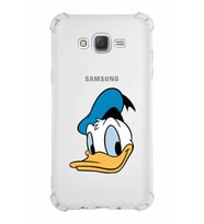Samsung Galaxy J7  Köşe Korumalı Antişok Kapak Donald Duck Tasarımlı Şeffaf  Kılıf