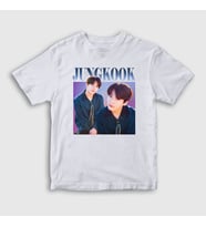 Presmono Unisex Çocuk Beyaz Poster K Pop Jungkook Bts T-Shirt 272709tt