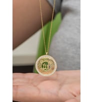 925 Ayar Gümüş Gold Allah Lafzı Kolye