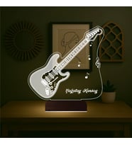 Luvivia Elektro Gitar Gitarist Rock Müzik Kişiye Özel 3D Lamba - Masa Gece Lambası
