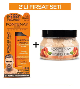 Fontenay Pudra Toz Wax Turuncu 20gr + Face And Body Peeling Scrub Yüz Maskesi Şeftali 350ml 2'Li Set