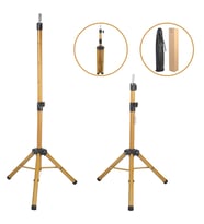 Kuaför Eğitim Mankeni İçin Metal Tripod / Simli Gold + Taşıma Çantası