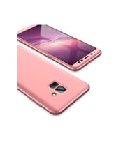 Samsung Galaxy A8 2018 Uyumlu Kılıf Zore Ays Kapak (Rose Gold Altın)