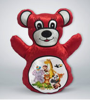 BK Gift Sevimli Hayvanlar Tasarımlı Kırmızı Ayıcık Yastık-1