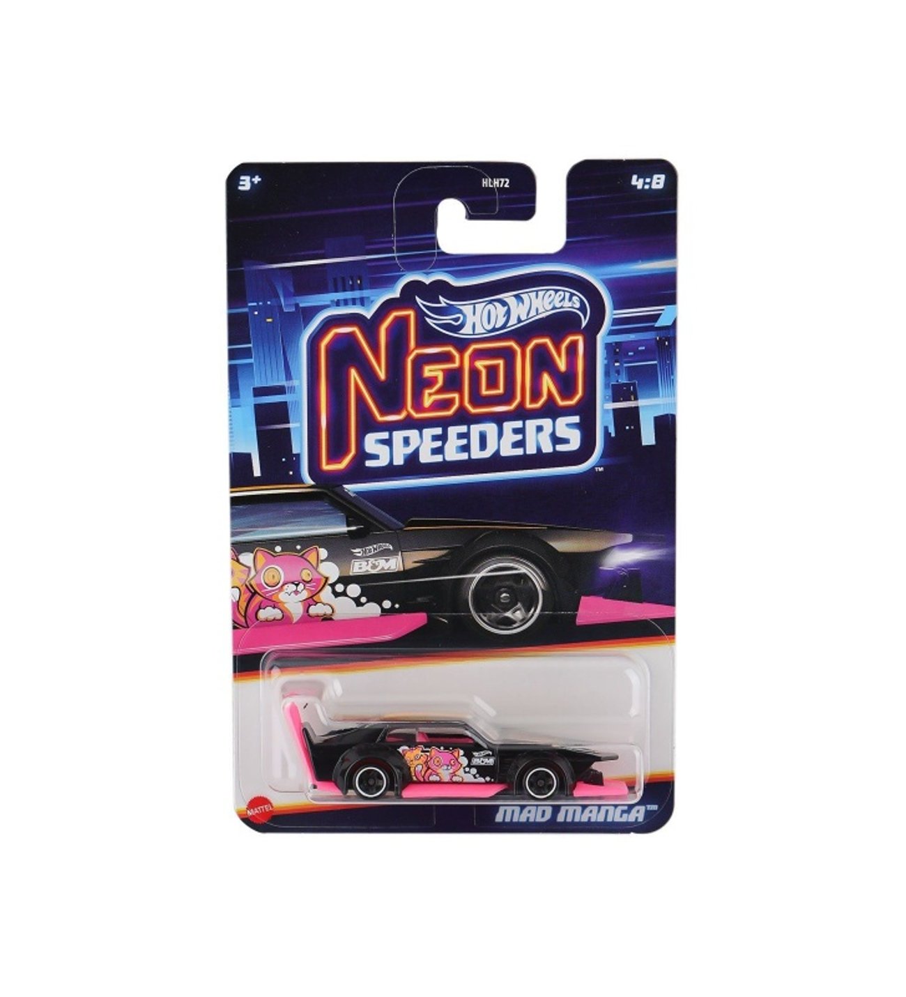 HLH72 Hot Wheels Neon Yarışlar Temalı Arabalar 10 adet koli ile