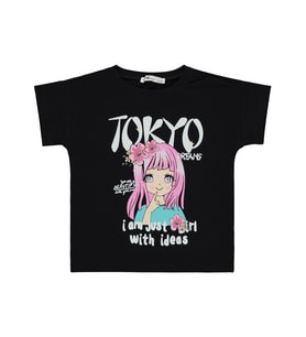 Civil Girls Tokyo Baskılı 2-5 Yaş Tişört - Siyah