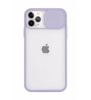 İphone 11 PRO MAX Kamera Sürgü Korumalı Silikon Kılıf Mat Şeffaf (Siyah)