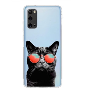 PrintiFy Samsung Galaxy S20 ile Uyumlu Kedi 3 Kamera Korumalı Şeffaf Kılıf