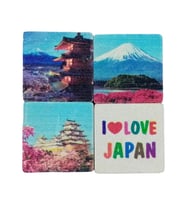 Japonya Temalı Dörtlü Taş Magnet (Karışık)