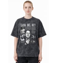 Lana Del Rey Şarkıcı Baskılı Unisex Oversize Eskitme Yıkamalı Tişört