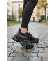Enoch Kadın Gizli Dolgu Topuk Spor Ayakkabı Baskı Detaylı File Saya Ve Yüksek Tabanlı Sneaker