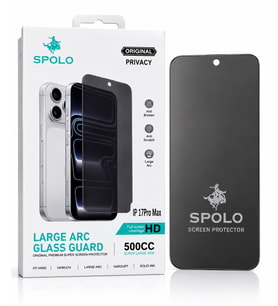 SPOLO iPhone 17 Pro Hayalet Ekran Koruyucu 500CC Full HD Large Arc Gizlilik Camı Darbe ve Çizilme Ko