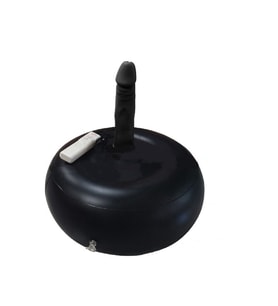 OdinsShop 19 cm Realistik Siyah İnflatable Pilates Toplu Vibratör Penis