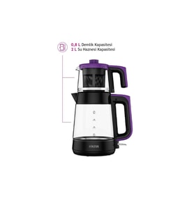 Al 796 S 1900 W Cam Çay Makinesi Siyah