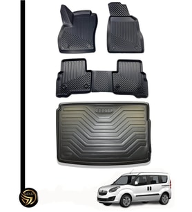 Opel Combo D (2012-2018 ) 3D Havuzlu Araca Özel Oto Paspas ve Bagaj Havuzu Set