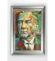 Gümüş Çerçeveli Atatürk Tablo cv1119
