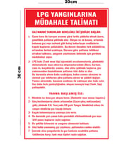 Metal LPG Yangınlarına Müdahale Talimatı 20cm x 30cm A4 Büyüklüğünde Uyarı Levhası Yönlendirme