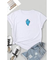 Unisex Su Avatar Baskılı T-shirt (Beyaz)