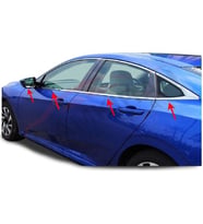 Honda Civic 2018 FC5 Sedan Paslanmaz Çelik Krom Cam Çıtası 8 Parça