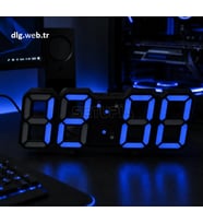 DLG Akıllı LED Dijital Çift Alarmlı Saat Ayarlanabilir Gece Işığı Siyah - Mavi