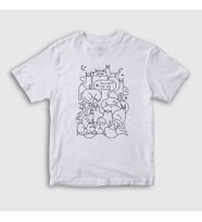 Presmono Unisex Çocuk Beyaz Cats Everywhere Kedili T-Shirt 317212tt