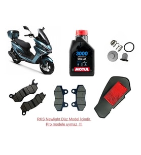 Rks Newlight 125 Motul Yağ Bakım Seti Ön-Arka Balata ve Hava Filtresi