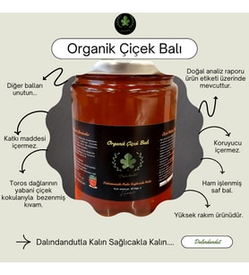 Dalındandut Yeni Mahsül Organik Çiçek Balı 850 gr