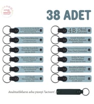 Gök Mavi, Bebek Mevlidi Hatırası İçin İsim Yazılı Anahtarlık 38’li Set, Gelen Konuklara Özel (Gök Mavisi)