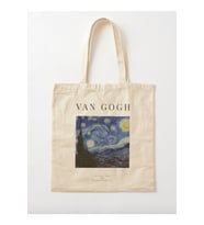 Le Vion Van Gogh Yıldızlı Gece - Ham Bez Omuz Çantası