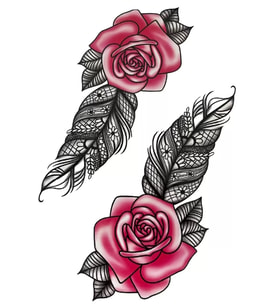 Caş Dekorasyon Gül Figürlü Geçici Dövme Tattoo