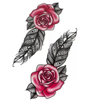 Caş Dekorasyon Gül Figürlü Geçici Dövme Tattoo