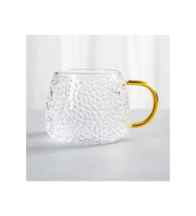 Damla Desenli Oval Isıya Dayanıklı Borsilikat Çay Kahve Fincanı-bardak 400 Ml