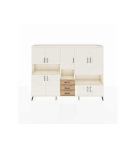 Arges Dolap 13 Raflı 3 Çekmeceli 9 Kapaklı 220x30x163 Aytaşı-Aytaşı/Çam