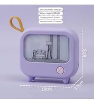 TV Boyama Gece Lambası Led Sevimli Çocuk Eğitim Masası Lambası Odası Ev Dekorasyon Aydınlatma (Mor)