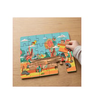 Masalsı Ormanda Kuşlar Tasarımlı 24 Parça Ahşap Çocuk Puzzle MPK0018