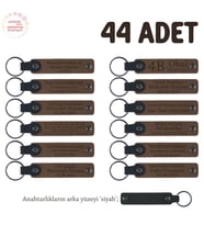 Açık Kahverengi & Siyah, Dönemsel Etkinlikler İçin İsim Ve Mesaj  Yazılabilen 44' lü Anahtarlık Seti