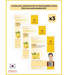 Dermal Aydınlatıcı, Destekleyici Ve Nemlendirici Limon Özlü Kollajen Maske 23 Gr 3 Adet