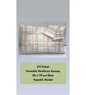 NİVEMESHOME SOMON EKOSE DESEN 2 Lİ YASTIK KILIFI KAPAKLI 50X70