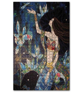 Cakapuzzle Uzun Saçlı Zayıf Kız ve Yusufçuk Minyatür Puzzle Yapboz MDF (Ahşap) (120 Parça)