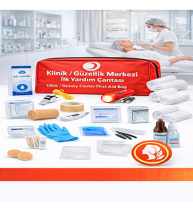 Klinik ve Güzellik Merkezi İlk Yardım Çantası - Ruhsat Uyumlu 50 Parça