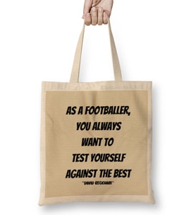 David Beckham Quotes Gift- Vintage Retro Rainbow Style Bez Çanta Uzun Saplı