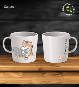 KirliPatiler Taş Kupa Fincan Üzeri Ev Kedisi Baskılı (Model 1)
