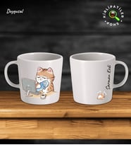 KirliPatiler Taş Kupa Fincan Üzeri Ev Kedisi Baskılı (Model 1)