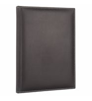 DERİ KAPAK DEFTER AJANDA TARİHSİZ DÜZ 20X28 CM (Siyah)