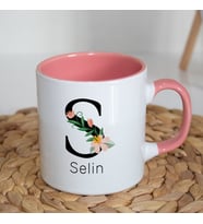 Kişiye Özel S Baş Harf ve İsimli Kupa Bardak