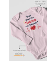 Beni yavaşça halama ver bakalım Uzun Kollu Çıtçıtlı Bebek Body