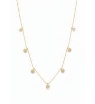 925 Ayar Kişiye Özel Doğum Taşlı Altın Elmas Montürlü Çiçek Kolye.rose.gold.rodaj