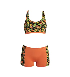 Ruko Maio 24158-3 Kız Çocuk Desenli Freeset Şortlu Bikini