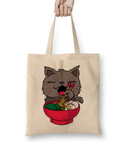 Cute & Funny Anime Kitty Ramen Kawaii Cat Bez Çanta Uzun Saplı
